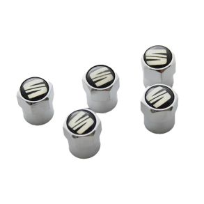 Ventilhtter Originale Seat - Sort & slv Logo - 4 stk