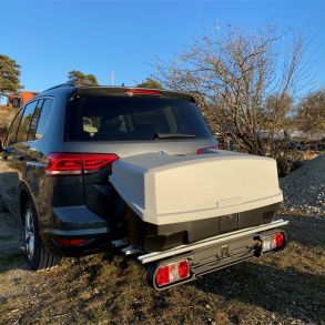 Bagageboks - Menabo Nekkar silver edition 300L - Passer til Tour-Go platform (KUN boks)