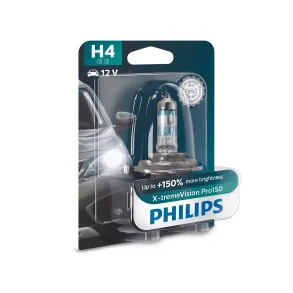 Philips H4 Pre - X-TremeVision Pro150 1 stk - 150% mere lys 