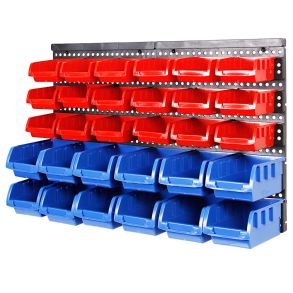 Vrkstedstavle Med 30 stk Opbevaringskasser - Til Vgmontering - 65x2x38 cm