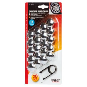 Mtrikskjuler Silver - Krom 17 mm - Antal 20 Stk.