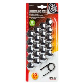 Mtrikskjuler Plast Lille - Krom 19 mm - Antal 20 Stk.