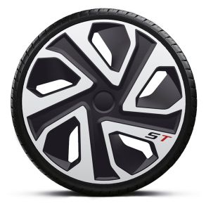 Hjulkapsler 4 stk. - ST Silver Black - Str. 18