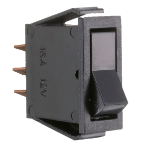 Kontakt Firkantet - ON/OFF Sort - 16 Amp