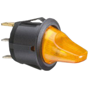 Vippekontakt Rund - ON/OFF Gul - 16 Amp
