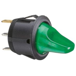 Vippekontakt Rund - ON/OFF Grn - 16 Amp