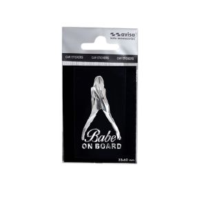 Selvklbende Sticker ''Babe On Board'' - Sort / Bl