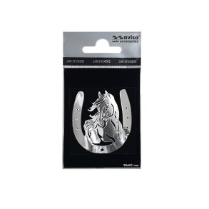 Selvklbende Sticker - M/ Heste logo - Strrelse 70x70 mm