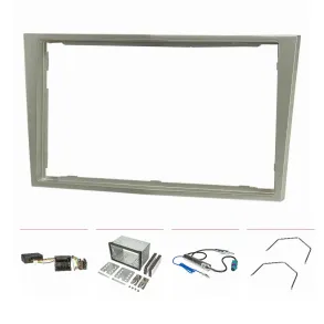 Radioramme 2DIN - Opel Antara/Astra/Corsa/Tigra/Vivaro/Zafira rg. 2004-> - Lys Titanium