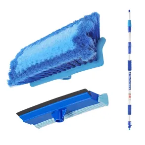 Vaskebrste med Skraber & teleskopskaft - Heavy Duty - Forlngelse 135-300 cm