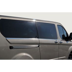 RUDELISTER ABS PLASTIK KROM - Ford Transit Custom 2013-> (lang akselafstand) - ANTAL 8 STK