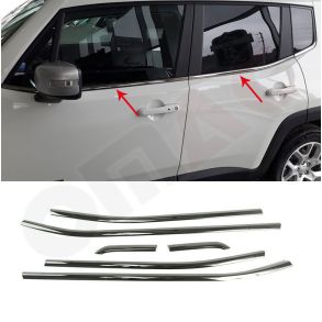 RUDELISTER MRK KROM - JEEP RENEGADE 2014-> - ANTAL 6 STK