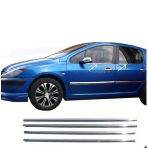 RUDELISTER KROM - Peugeot 307 Hatchback 2001-> 2008 - ANTAL 4 STK