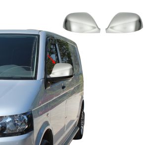 Spejlkappe 2 stk - VW T5 Transporter rg. 2003-2015 - Mat Satin Krom Abs Plastik