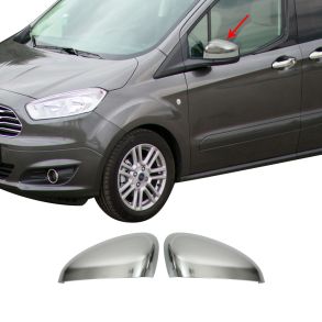 Spejlkappe 2 stk - Ford Tourneo Courier rg. 2014-2018 - Satin Krom ABS Plastik