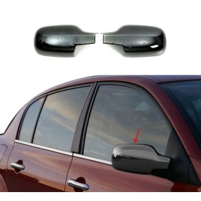 Spejlkappe 2 stk - Renault Megane II rg. 2002-2009 - Sort Krom ABS Plastik