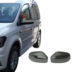 Spejlkappe 2 stk - VW Caddy rg. 2015-> - Sort Krom ABS Plastik