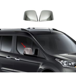 Spejlkappe 2 stk - Ford Connect rg. 2014-> - Satin Krom ABS Plastik 
