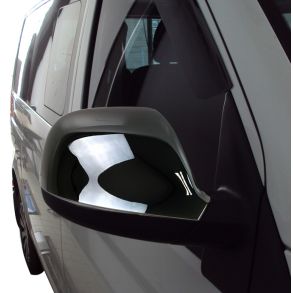 Spejlkappe 2 stk - VW T5 Transporter rg. 2010-> - Rustfri stl sort krom
