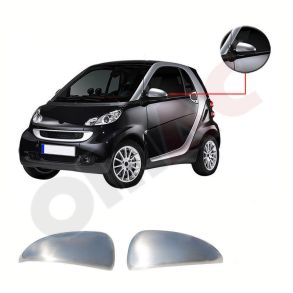 Spejlkappe 2 stk - SMART W451 rg. 2007-2014 - Brstet Rustfri stl krom