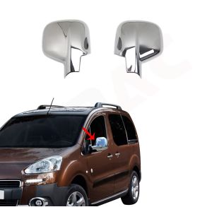 Spejlkappe 2 stk - Citroen Berlingo II Facelift/Peugeot Partner II Tepee Facelif - Krom ABS Plastik