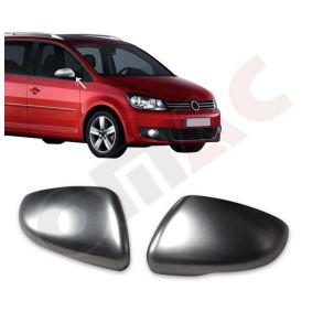 Spejlkappe 2 stk - VW GOLF VI rg. 2009-2013 & TOURAN rg. 2010-2015 - Mat Rustfri stl krom