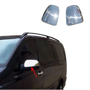 Spejlkappe 2 stk - MERCEDES VITO W639 FACELIFT rg. 2010-2014  - Rustfri stl krom