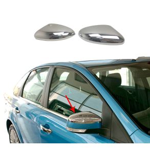 Spejlkappe 2 stk - FORD FOCUS II Sedan rg. 2008-> - Rustfri stl krom