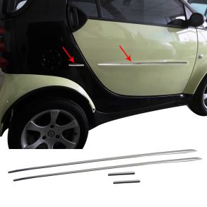 Sidelister - SMART FORTWO rg. 2007-2015  - 4 stk. Rustfri stl krom