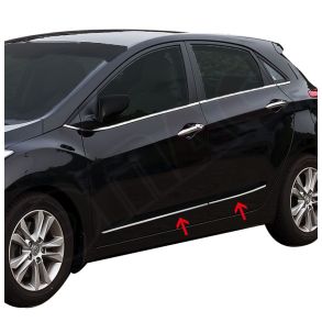 Sidelister - Hyundai i30 rg. 2012-> - 4 stk. Rustfri stl krom