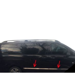 Sidelister - MERCEDES VITO W447 rg. 2014-> - 6 stk. Rustfri stl krom