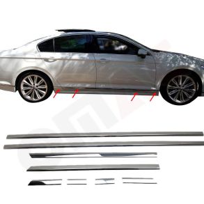 Sidelister - VW Passat B8 rg. 2014-2023 - 8 stk. Rustfri stl krom