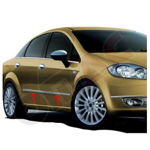 Sidelister - FIAT LINEA FACELIFT Sedan rg. 2012-> - 4 stk. Rustfri stl krom