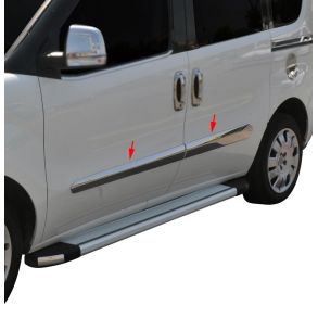 Sidelister - FIAT DOBLO II rg. 2010-> - 4 stk. Rustfri stl krom