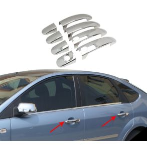 Chrom Drhndtag Cover i Rustfri Stl - Ford Focus II Hatchback 2005->