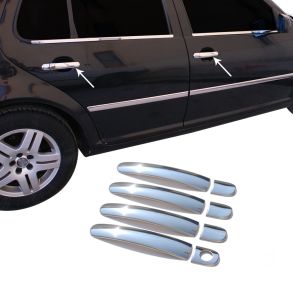 Chrom Drhndtag Cover i Rustfri Stl - Skoda Fabia I Hatchback 2000-2007