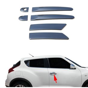 Mat Chrom Drhndtag Cover i Rustfri Stl - Nissan Juke 2011->