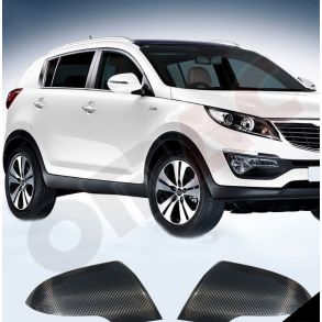 Spejlkappe 2 stk - KIA Sportage III rg. 2010-> - Sort Carbon