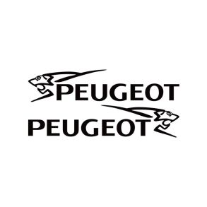 Peugoet Logo Stickers Selvklbende - Universal til bilen 2 stk - Sort, hvid eller rd 