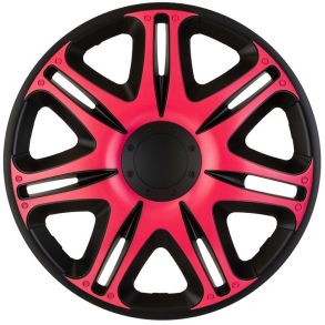 Hjulkapsler 4 stk. - J-Tec NASCAR Sort/Pink - Str. 13