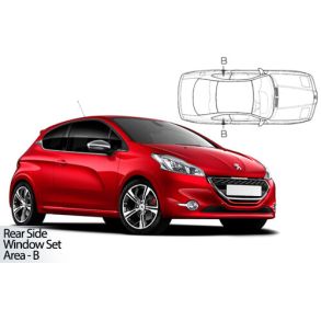 Solgardiner UV - Car Shades - PEUGEOT 208 3-Drs 2012-2019 (Kun til sideruder)