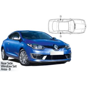 Solgardiner UV - Car Shades - RENAULT MEGANE 3-Drs 2008-2016 (Kun til sideruder)