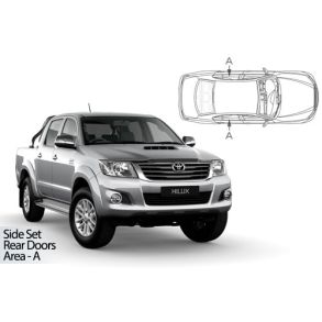 Solgardiner UV - Car Shades - Toyota Hilux Double Cab 4-Drs rg. 2015-> (kun til sideruder)
