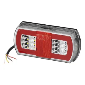 LED trailerbaglygte til venstre side - 225x105 mm - Med 5 funktioner (E4-godkendt)