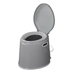 Campingtoilet med integreret toiletrulleholder - Kapacitet 7 liter - Gr� (max belastning 150 kg)