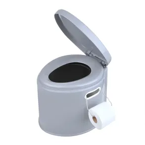 Campingtoilet med integreret toiletrulleholder - Kapacitet 7 liter - Gr (max belastning 150 kg)