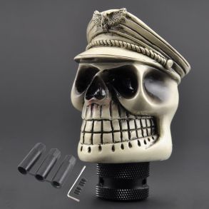 Gearknop Skelethoved Med  Skipper hat - Skull Cremet - Universal