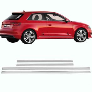 Sidelister - Audi A3 RG. 2008-2019  - 4 stk. Rustfri stl krom