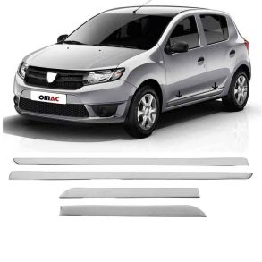 Sidelister - Dacia Sandero II 2012-> - 4 stk. Rustfri stl krom