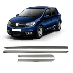 Sidelister - Dacia Sandero 2008-2012 - 4 stk. Rustfri stl mrk krom